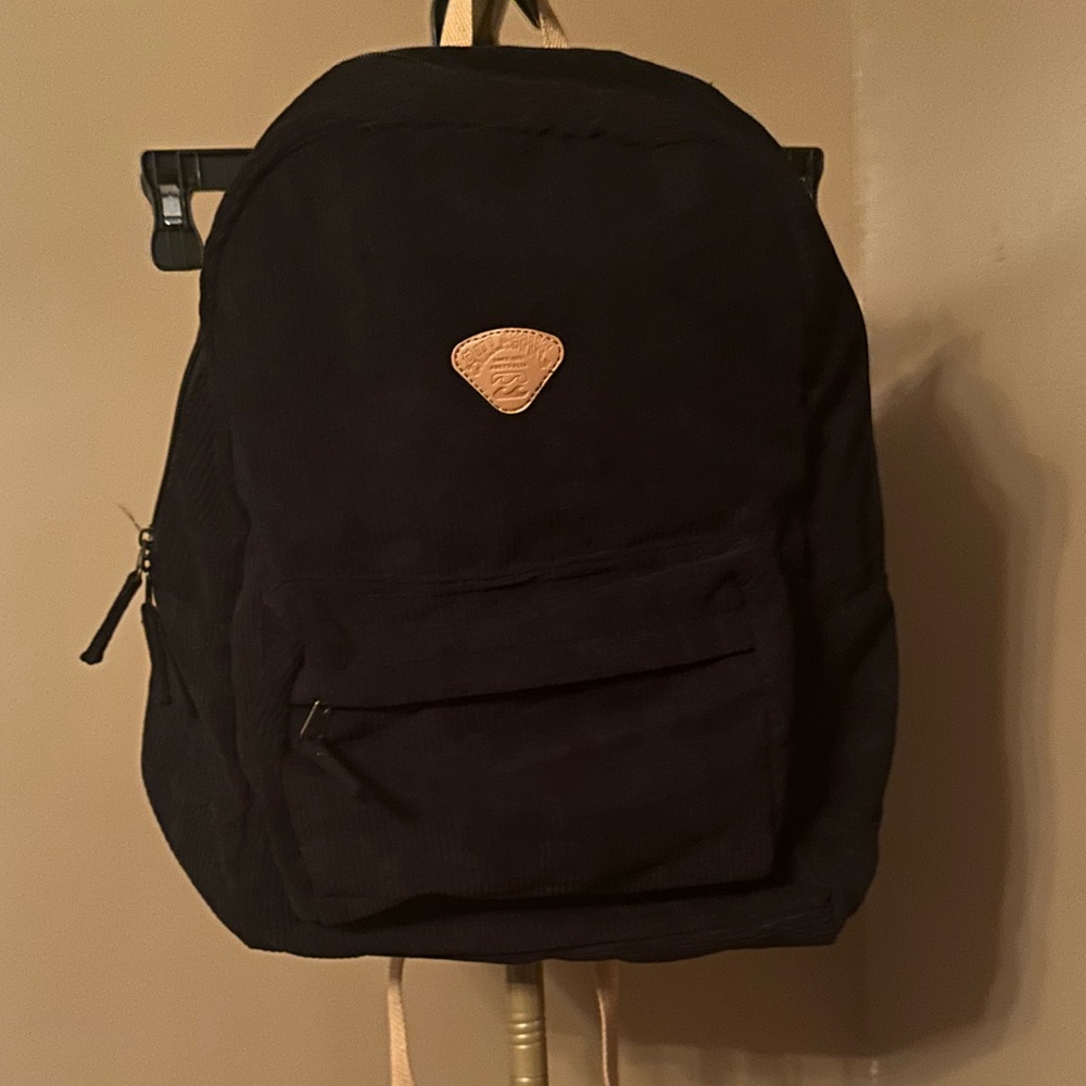 Billabong Black Canvas Backpack with Front Pocket